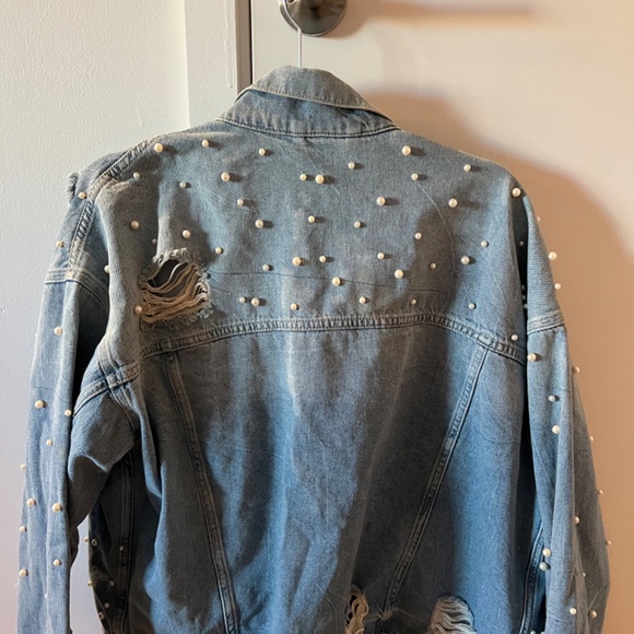 Free people pearl denim jacket - Picture 2 of 5